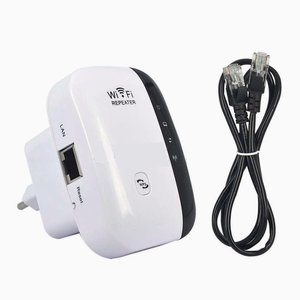 UK <b>Plug</b> <b>WiFi</b> Repeater 300Mbps Wireless Range Extender LAN Port WPS <b>WiFi</b> Booster Indoor Signal Amplifier - Product Image 1