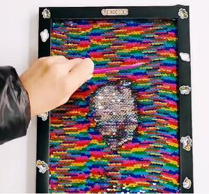 Nuevo tablero de dibujo de lentejuelas DIY educativo personalizado para niños juguetes de arte - Product Image 5