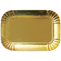 Assiette carrée jetable en papier d'aluminium gaufré de qualité alimentaire, couleur or, pour supermarchés et fêtes d'anniversaire