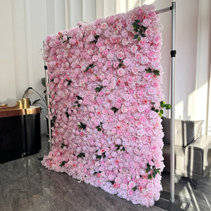 <b>Artificial</b> European Style Roll up Flower Wall 8ft X 8ft 5D 3D Backdrop with Lotus for Wedding Party Christmas Decoration - Product Image 4