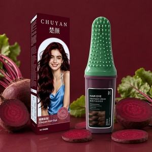 Crème colorante pour cheveux bordeaux la plus vendue 200ml Teinture permanente Nourrissante aux plantes OEM Marque privée - Product Image 1
