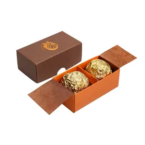 Wholesale Custom Small Boxes With Logo Packaging 2 Pieces Chocolate Gift Box Texture Paper Gift Box Set