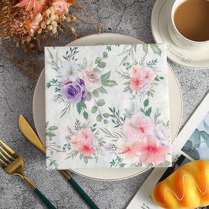 Serviettes de table <span class=keywords><strong>en</strong></span> <span class=keywords><strong>papier</strong></span> à fleurs papillon style Ins Décorations de table Serviettes jetables de fête d'anniversaire de style campagnard écologique - Product Image 3