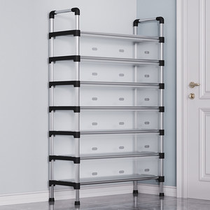 Zapatero Plegable de Acero Multicapa con Puerta Antipolvo, Mueble para el Hogar, Dormitorio o Habitación de Alquiler - Product Image 1