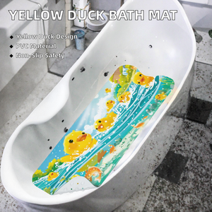 Tapis de bain en PVC jaune SHUCHING pour baignoire, antidérapant, 40x16 pouces - Product Image 2