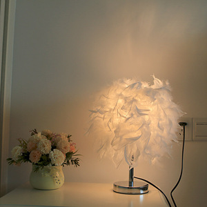 New Arrival Feather Leaf Decorative Night Lights Living Room Modern Design Led <b>Bedside</b> Table Lamp - Product Image 1