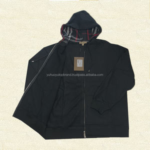 Haute qualité hiver 100% coton à carreaux sweat à capuche zippé brodé marque Logo designer sweat à capuche unisexe sweats à capuche pour hommes - Product Image 1