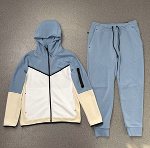 Conjunto Deportivo de Dos Piezas para Hombre, Chándal Informal de Felpa Técnica con Logotipo Personalizado, 100% Algodón, <span class=keywords><strong>Azul</strong></span> <span class=keywords><strong>Marino</strong></span>, Ropa Deportiva para Hombre, Novedad de 2025 - Product Image 4