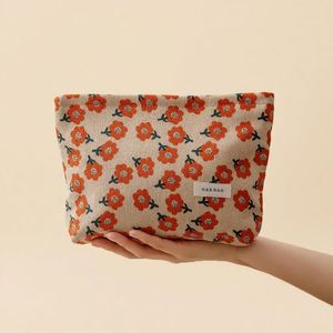 Bolsas de Cosméticos Ecológicas de Algodón con Diseño Floral Retro, Regalos Personalizados para Damas de Honor, Bolsa Organizadora de Maquillaje con Cierre para Viaje - Product Image 4