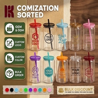Gobelet en plastique résistant aux hautes températures de 16 oz, gobelet à paille moderne et coloré, gobelet portable pour les fêtes, idéal pour le bureau
