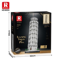 Reobrix 66025 Ensemble de blocs de construction en plastique ABS de 7652 pièces, Tour de Pise inclinée, échelle 1:8, jouet éducatif DIY - Thème des bâtiments célèbres