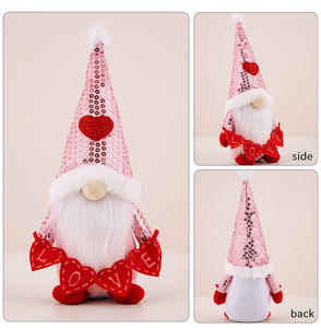 2025ใหม่สำหรับการตกแต่งวันวาเลนไทน์ทรงผมประดับกลิตเตอร์สีชมพูหมวกแหลมรักตุ๊กตาไร้ใบหน้าผู้สูงอายุของขวัญเครื่องประดับที่สร้างสรรค์ - Product Image 4