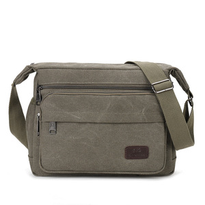 Vintage National Men's Canvas Messenger <b>Bag</b> Large Capacity Rock Striped Decoration Mini Cross Body Strap Fashionable Mixed - Product Image 3