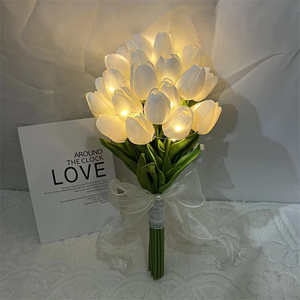 New <strong>Tulip</strong> <strong>Table</strong> LED Bedside Lamp Simulation Flower Bouquet Bedroom Bedside Romantic Atmosphere Birthday Gift Home Decor - Product Image 5