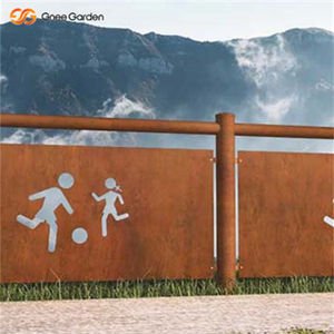 Clôture en panneaux d'acier corten personnalisable, découpe au laser, décorative, écran d'intimité pour jardin extérieur, clôture paysagère - Product Image 2