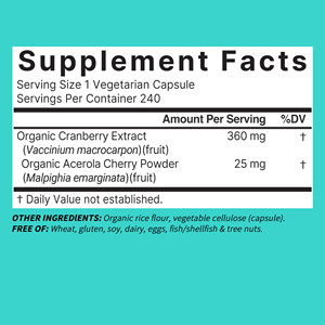 Cápsulas de Arándano Rojo con Acerola Vegetariana, Marca Privada OEM, Apoya la Salud del Tracto Urinario y el Sistema Inmunológico, Desintoxicante, Complejo de Arándano Rojo OEM - Product Image 2