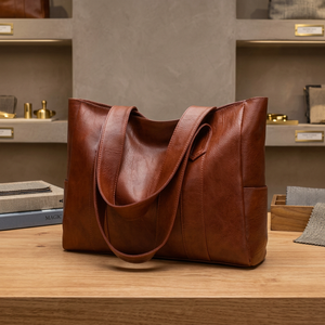Sac à main pour femme en cuir véritable durable, fermeture éclair, léger, imperméable, respectueux de l'environnement, avec bandoulière, capacité 3L+ - Product Image 2