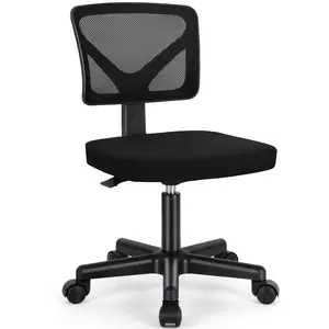 مبيعات المصنع مباشرة من كرسي صغير بدون ذراع وكرسي ، كرسي كمبيوتر مريح منخفض الظهر مع وسادة قطنية