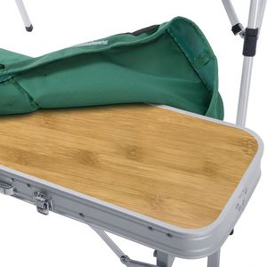 Mesa de piquenique dobrável para acampamento ao ar livre, mala de alumínio para festas em família e bancos - Product Image 3