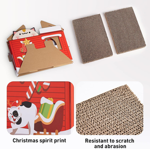 Kerst Hot Sale Huisdier Benodigdheden Golfpapier Kat Spelen Kartonnen Kat Krabben Huis Loungehuis