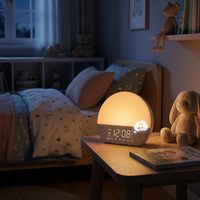 Machine à son multifonctionnelle polyvalente avec lumière de réveil, design écoresponsable, veilleuse d'ambiance RVB et réveil de table pour la maison