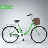 Vélo de ville rétro de haute qualité pour femme, 26 pouces, avec panier avant et porte-bagages arrière, idéal pour les jeunes filles