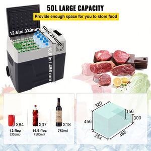 Vevor China New Design Hot Sales 50L Compressor <b>Portable</b> Small Refrigerator Cooler Freezer Home and Car Vehicular <b>Fridge</b> - Product Image 3