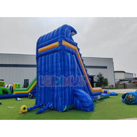 Toboggan aquatique gonflable géant en PVC avec piscine à jets d'eau, toboggan de parc aquatique extérieur pour enfants et adultes, amusement estival en plein air