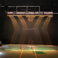 Maßgefertigter Edelstahl-Wasserwandbrunnen für den gewerblichen Innenhof mit LED-Beleuchtung, fließendem Wasserfall und modernem Design für Landschaftsgestaltung
