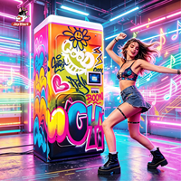 Cabina de Fotos Instantánea Comercial con Efecto de Humo, Conectividad USB/Wi-Fi, Color Personalizable, Construcción Metálica para 1-4 Personas