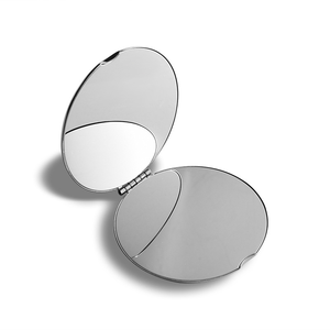Luxury Custom Logo Metal Round Double-sided Mini Compact Magnifying Gold Pocket Folding Hand Personalized Cosmetic Mirror