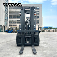 Chariot élévateur à fourche électrique au lithium LTMG 4 tonnes 80V avec batterie à tirage latéral FB40 4000kg, chariot élévateur contrepoids à 4 roues avec chargeur rapide