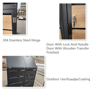 UV-resistant Metal Garden Garbage Storage Shed Outdoor Furniture Double Door Trash <strong>Bin</strong> <strong>Cover</strong> Cabinet - Product Image 4