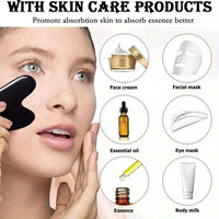 Ensemble de soins du visage en obsidienne noire, 3 pièces |   Rouleau de massage double face + Planche Gua Sha en forme de cœur + Outil à glaçons en silicone - YEZ021