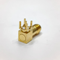 Connecteur RF à montage sur circuit imprimé SMA-KWHD5, prise femelle à angle droit de 90 degrés, soudure microbande, connecteur coaxial