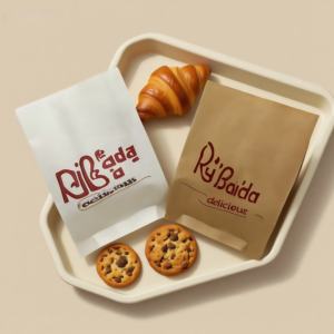 Sacs en papier personnalisés avec logo pour pain, biscuits, croissants, bagels, beignets, emballage alimentaire résistant à la graisse pour restaurants, sacs à emporter - Product Image 3