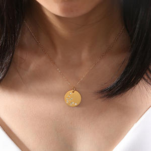 Lateefah Cadeau personnalisé Collier en acier inoxydable avec diamant rond et pendentif douze <span class=keywords><strong>astro</strong></span> - Product Image 4