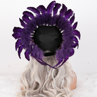 Serre-tête confortable en plumes indiennes pour femme, idéal pour cosplay, fêtes d'Halloween, spectacles de danse – Couleur et taille personnalisables