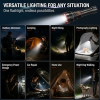 Lampe torche tactique Brightenlux XHP90 en alliage d'aluminium, 5000 lumens, stroboscope, LED haute puissance, longue portée, étanche, lampe torche USB