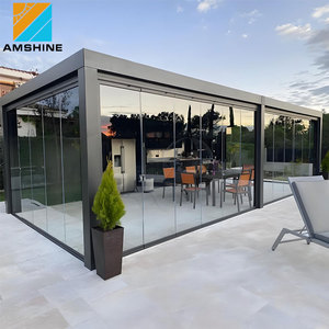 Pergola bioclimatique en aluminium, <span class=keywords><strong>toit</strong></span> à lames motorisées, serre extérieure, systèmes de pergola imperméables pour toute l'année - Product Image 1