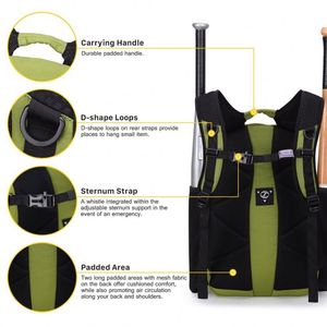 Free Sample BSCI Softball Backpack Bat <b>Bag</b> <b>Kids</b> Youth Sport Baseball Backpack <b>Bag</b> Wholesale Price - Product Image 2