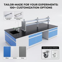 Plan de travail de laboratoire professionnel en PP résistant aux acides - Îlot de laboratoire modulaire sur mesure avec évier en PP pour la recherche chimique