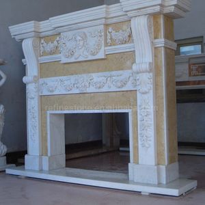现代壁炉石灰石壁炉架和大理石围栏最畅销的室内别墅装饰壁炉 - Product Image 3