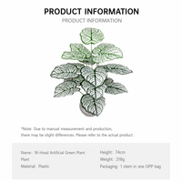 Plantes artificielles en plastique en gros QiYing Victory Manufacturer, 18 pièces, grandes feuilles simulées, plantes en pot de 30-100 cm pour intérieur
