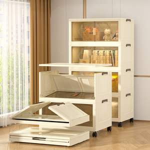 ZD801-806 デザインモダン プラスチック製 多機能 防塵収納ボックス 厚型 透明キャビネット 家庭用 組み立て不要 - Product Image 3