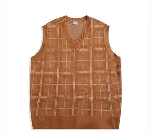 Novos Suéteres de Estilo Retro Xadrez para Primavera e Outono, Coletes de Malha, Estilo Descontraído, Ajuste Solto, Coletes Unissex - Product Image 1