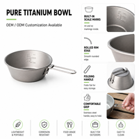 Bol Sierra en titane léger et pliable, ustensile de cuisine sain et portable pour le camping
