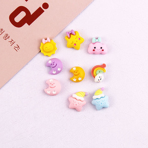 Mini Stella Nuvola <span class=keywords><strong>Sole</strong></span> <span class=keywords><strong>Luna</strong></span> Fai da Te Accessori Gioielli per Capelli Unisex per Bambini Elastici Fermagli per Capelli Perline in Acrilico Plastica Lucite per Custodie Telefono - Product Image 3