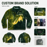 Veste polaire Sherpa personnalisée tie-dye épaisse et décontractée avec broderie de lettres et col ouvert, modèle unisexe, fabrication sur mesure