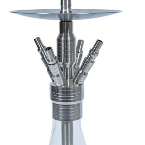 Narghilè di alta qualità Shisha narghilè Set di grandi dimensioni quattro <span class=keywords><strong>tubi</strong></span> di vetro fumo classico in acciaio <span class=keywords><strong>inox</strong></span> - Product Image 3